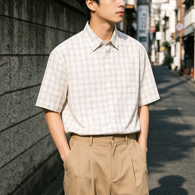 citybae-Oversized Plaid Shirt