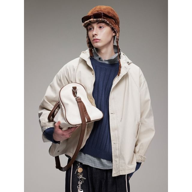 citybae-Oversized Raglan-Sleeve Hooded Jacket