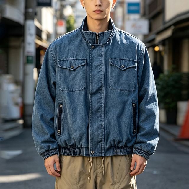 citybae-Oversized Stand-Collar Detroit Jacket
