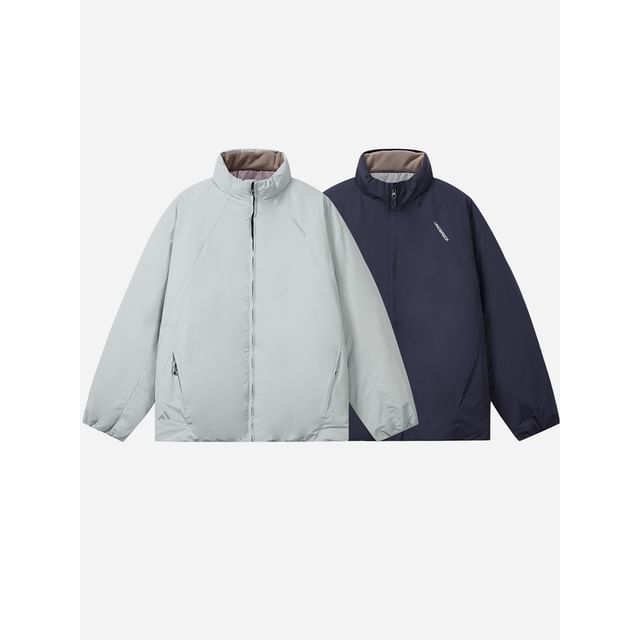 citybae-Oversized Stand-Collar Plain Parka