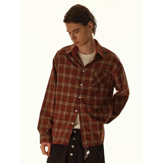 citybae-Plaid Flannel Shirt