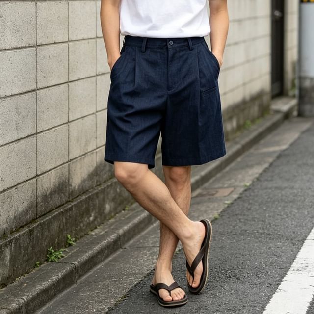 citybae-Pleated Loose Shorts