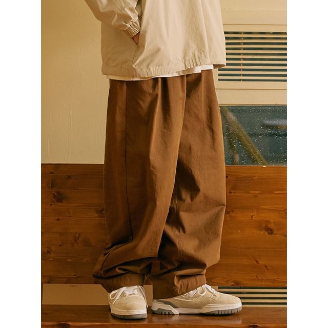citybae-Pleated Straight-Cut Loose Pants