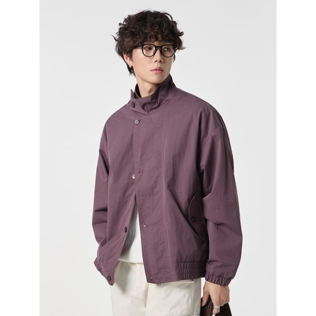 citybae-Stand-Collar Harrington Jacket