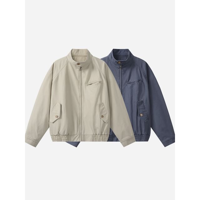 citybae-Stand-Collar Harrington Jacket