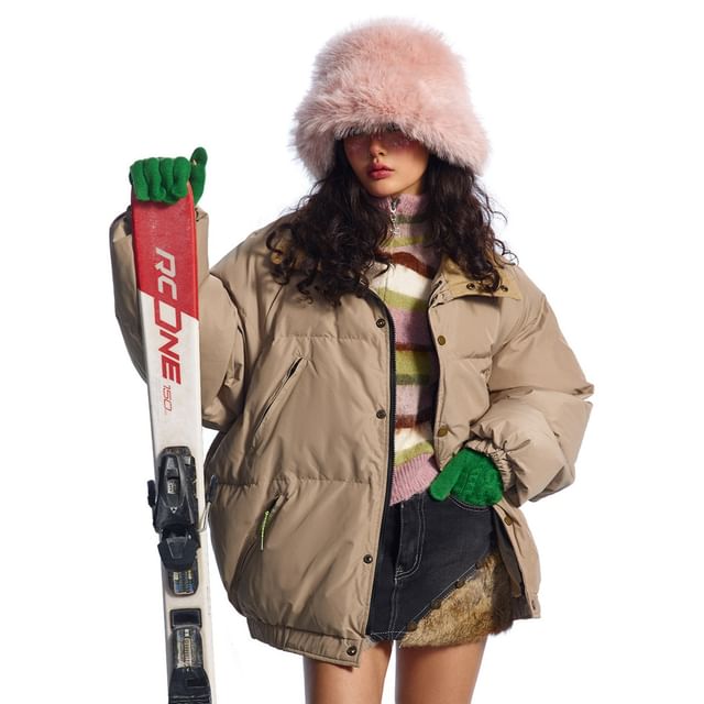 citybae-Stand-Collar Puffer Jacket