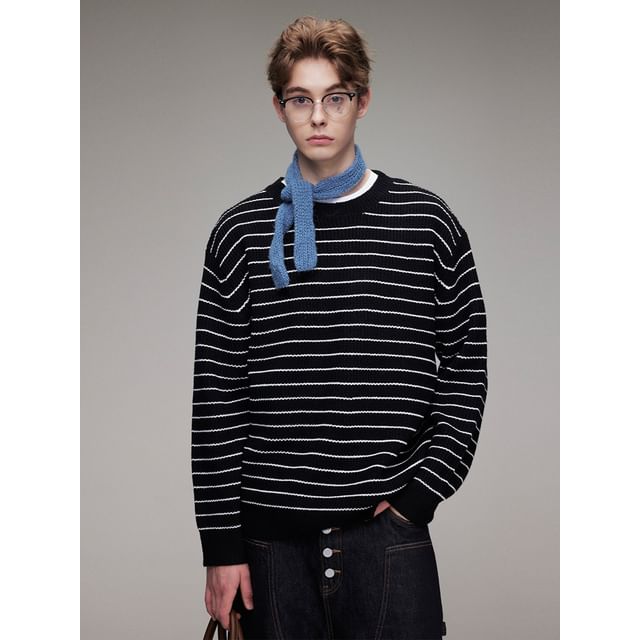 citybae-Striped Loose Knit Top