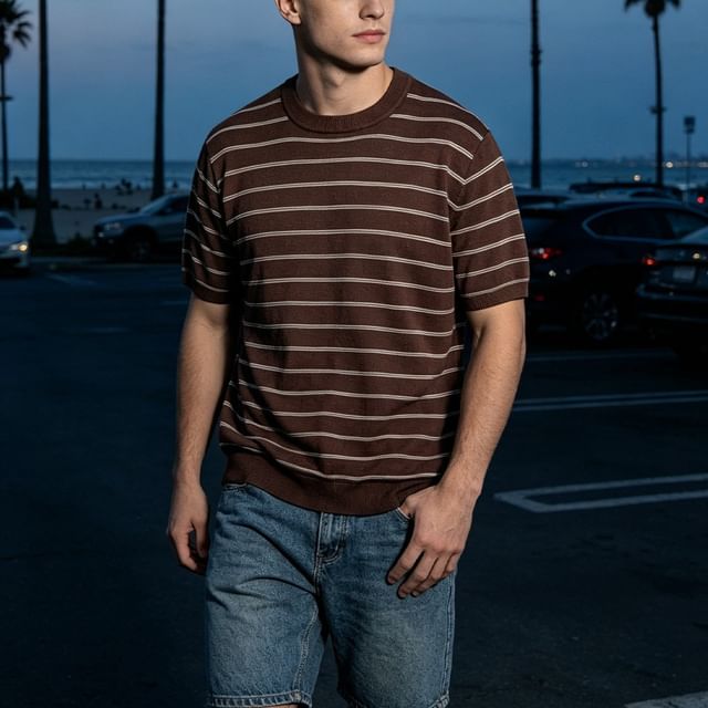 citybae-Striped Loose T-Shirt