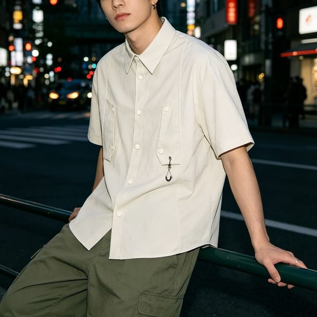 citybae-Tech Oversized Short-Sleeve Shirt