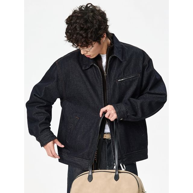 citybae-Unwashed Denim Jacket
