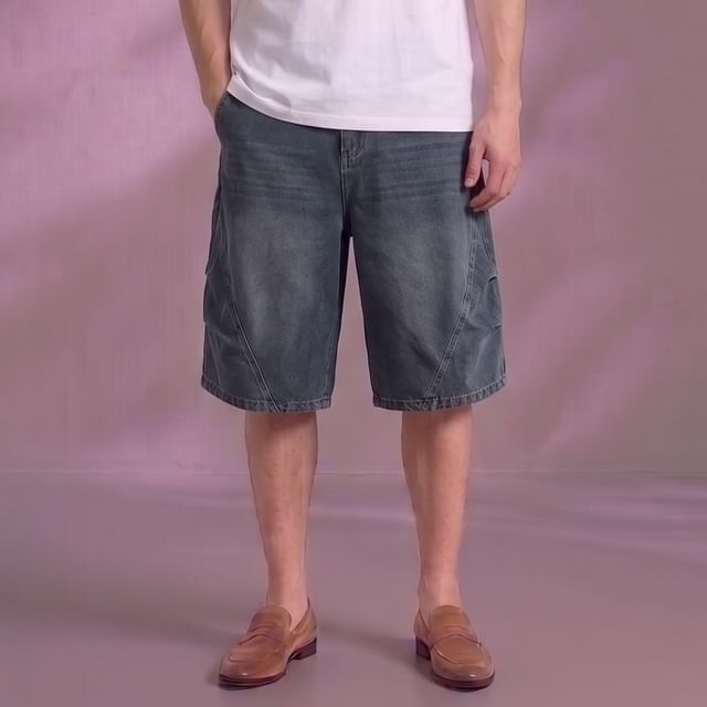 citybae-Washed Denim Jorts
