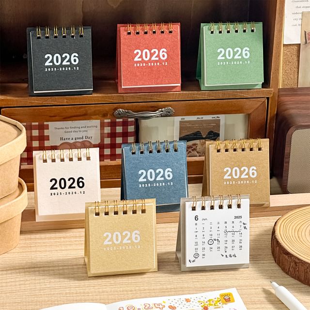 Class 302 - Plain Mini Desktop Calendar 2026 | YesStyle