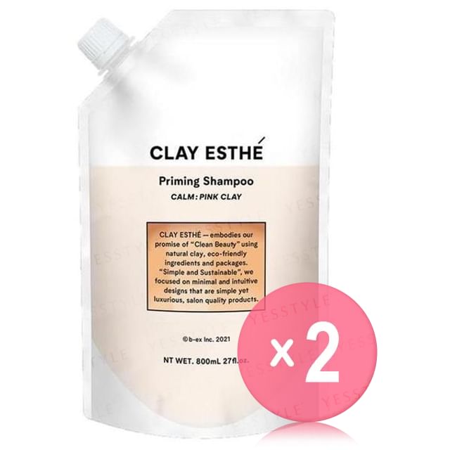 CLAY ESTHE-Priming Shampoo Calm Pink Clay Refill 2pcs Bundle Set