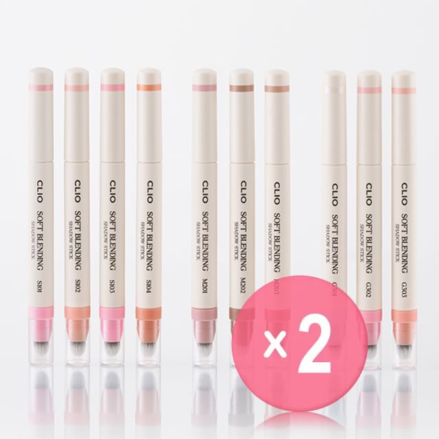 CLIO-Soft Blending Shadow Stick - 12 Colors 2pcs Bundle Set