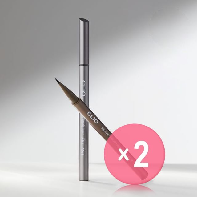 CLIO-Superproof Brush Liner Kill Ash - 2 Colors 2pcs Bundle Set