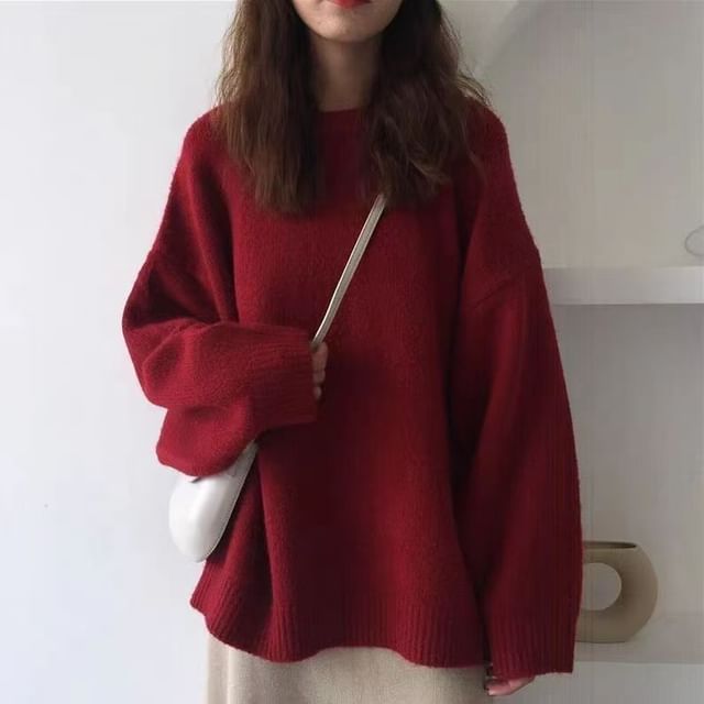 Cloud Nine-Crewneck Plain Sweater