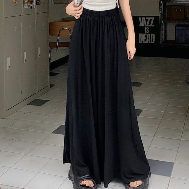 Cloud Nine-High Rise Plain Wide Leg Pants