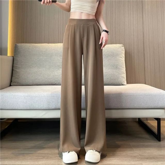 Cloud Nine-High Rise Plain Wide Leg Pants