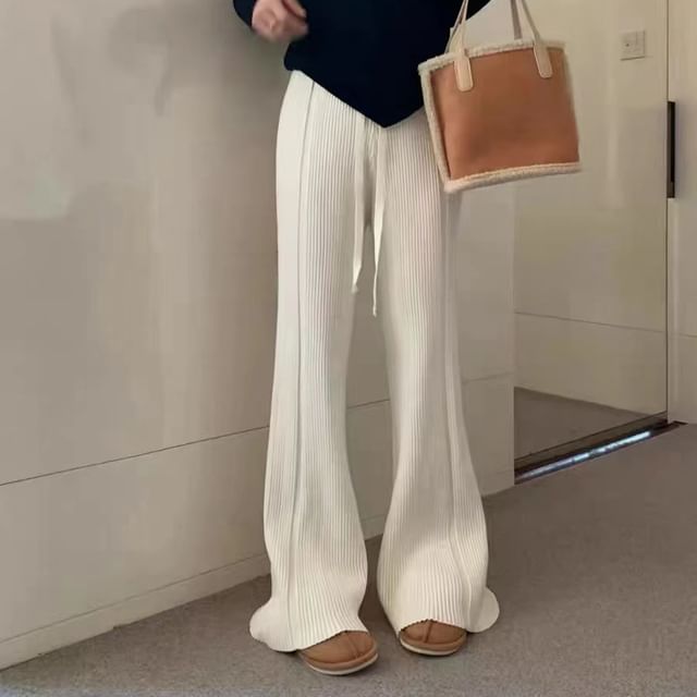 Cloud Nine-High Waist Knit Flared Pants