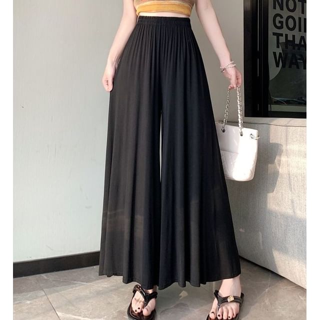 Cloud Nine-High Waist Plain Wide Leg Pants