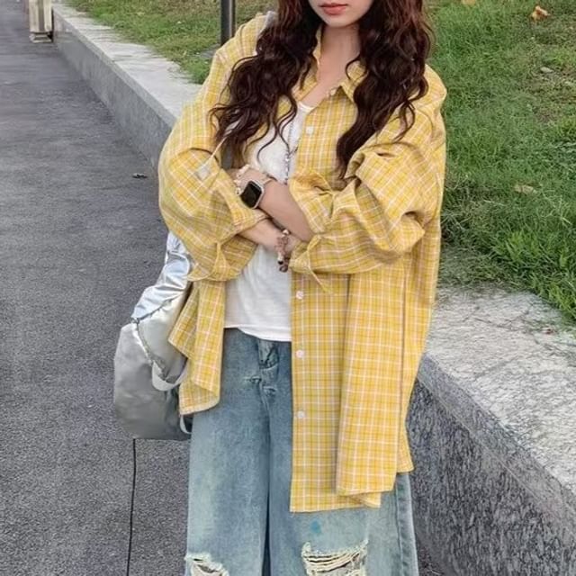 Cloud Nine-Long-Sleeve Plaid Shirt