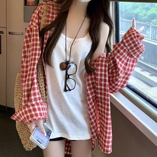 Cloud Nine-Long-Sleeve Plaid Shirt