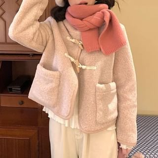 Cloud Nine-Plain Hooded Fleece Toggle Jacket