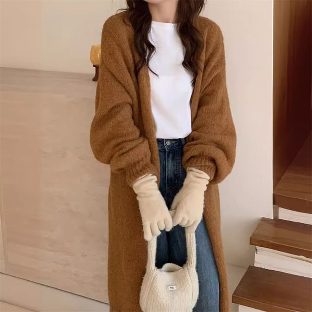 Cloud Nine-Plain Long Cardigan