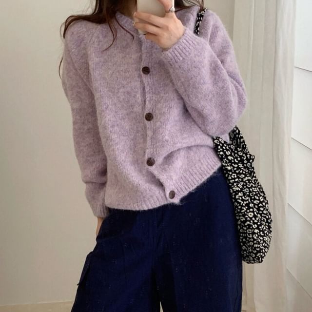 Cloud Nine-V-Neck Melange Cardigan