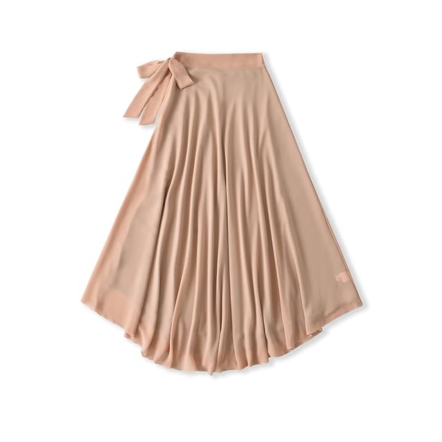 Colada-High Rise Plain Maxi A-Line Skirt