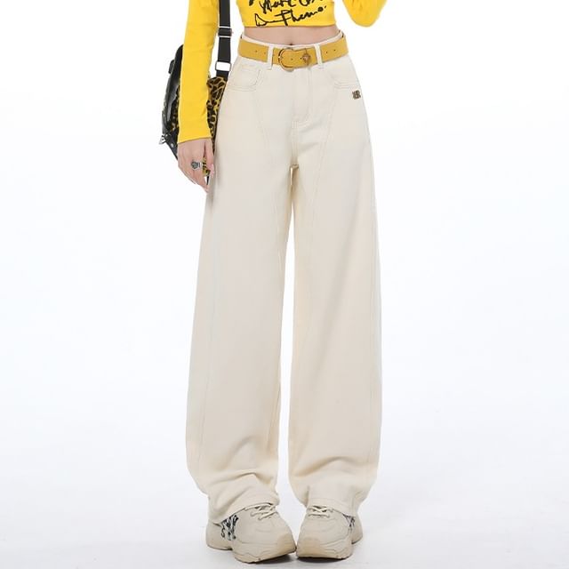 Colada-High Rise Washed Wide Leg Jeans