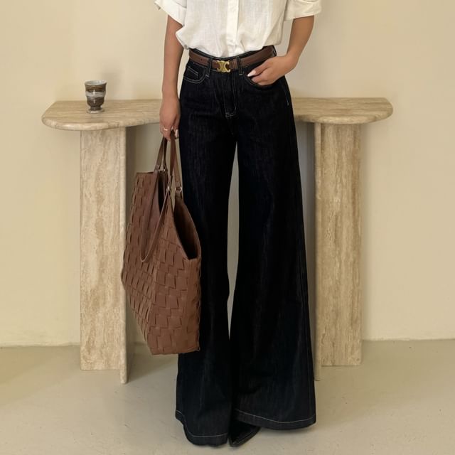Colada-High Rise Wide Leg Jeans Various Designs