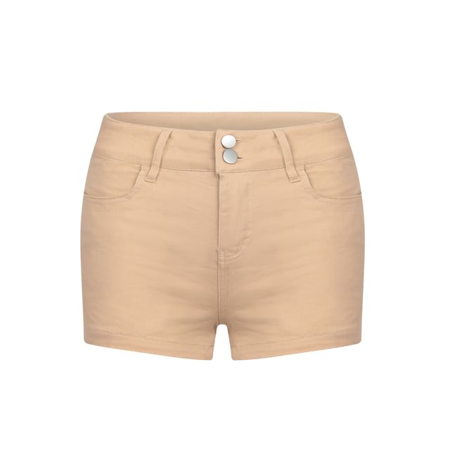 Colada-High Waist Plain Hot Pants