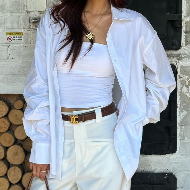 Colada-Long-Sleeve Plain Shirt