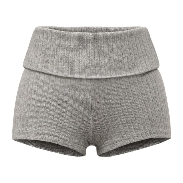 Colada-Mid Rise Plain Knit Hot Pants
