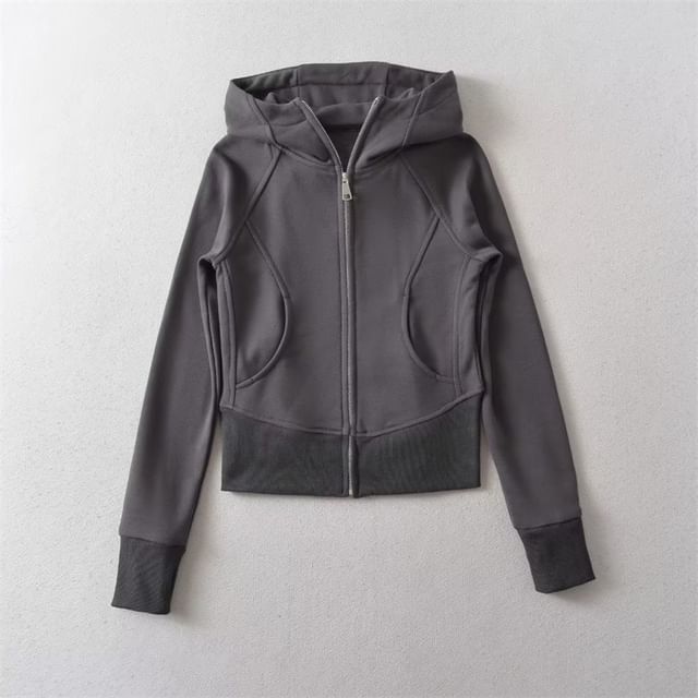 Colada-Plain Raglan Zip Hoodie