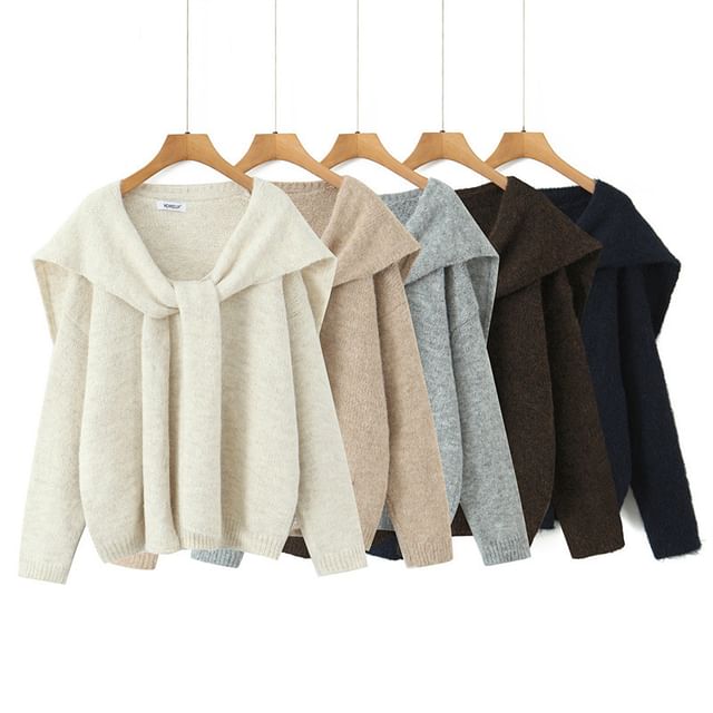 Colada-Set V-Neck Sweater Knit Shawl