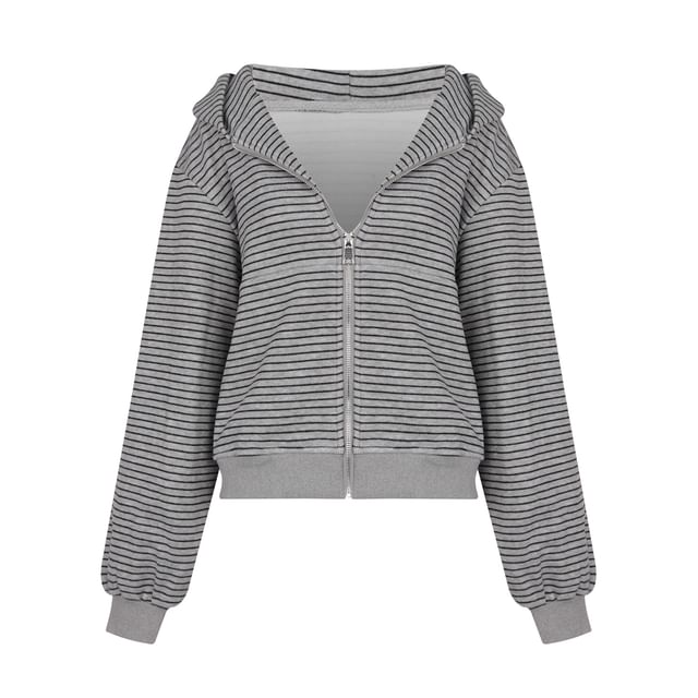 Colada-Striped Zip Hoodie