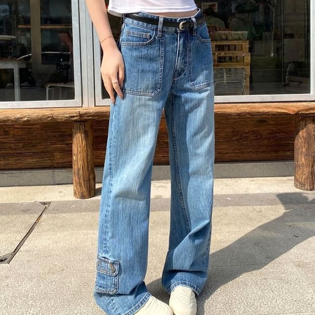 Coline-Low Rise Washed Loose Fit Jeans
