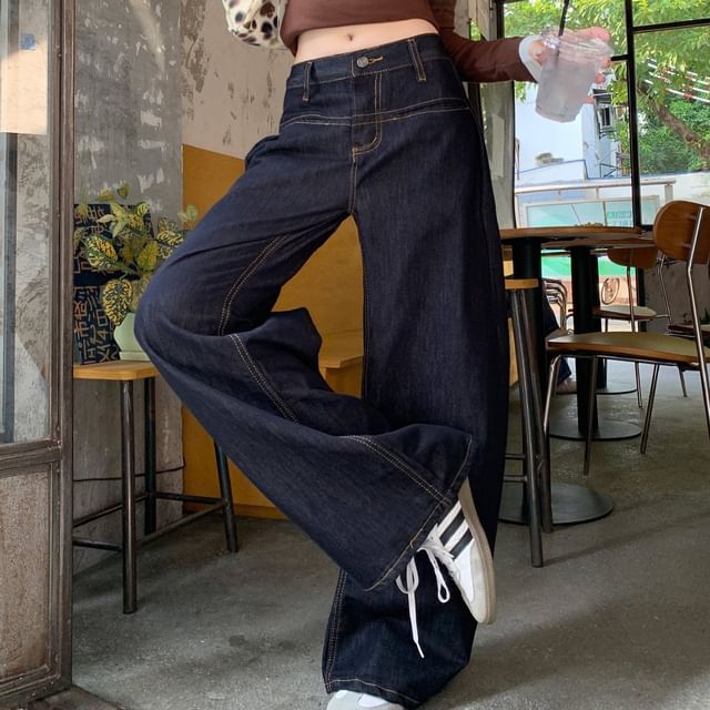 Coline-Mid Waist Baggy Jeans
