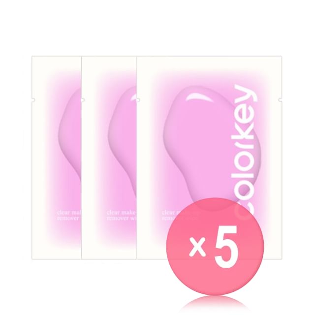 COLORKEY-Clear Makeup Remover Wipe 5pcs Bundle Set