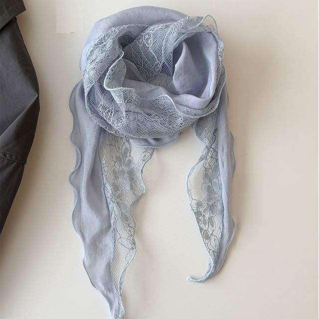 Combon-Lace Panel Lettuce Edge Scarf