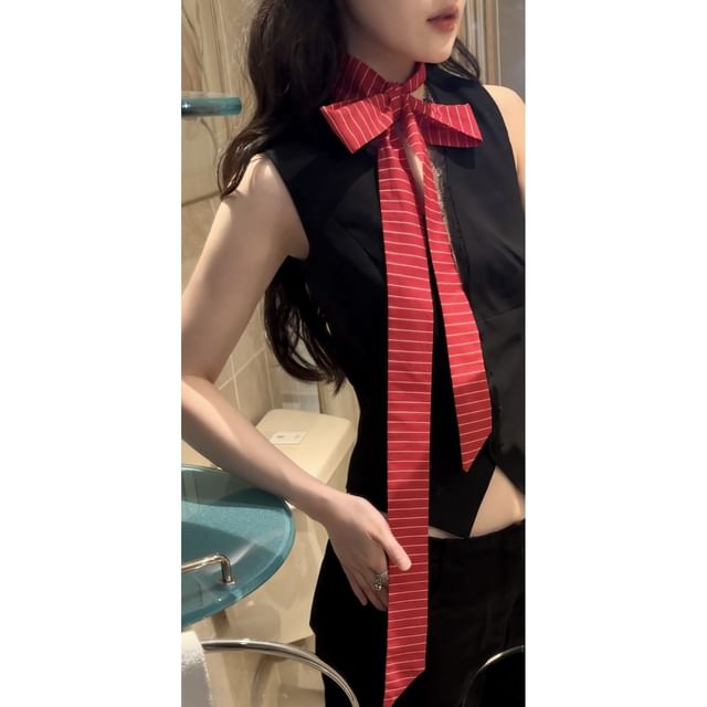 Combon-Striped Thin Scarf