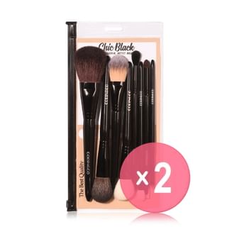 CORINGCO-Chic Black Make Up Brush Set 2pcs Bundle Set