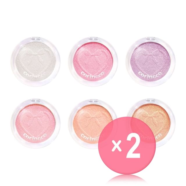 CORINGCO-Heart Sparkle Highlighter - 6 Colors 2pcs Bundle Set