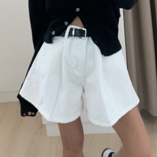 Coris-High Waist Plain Wide Leg Shorts