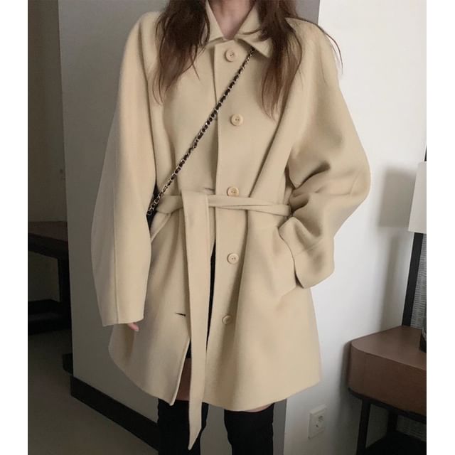 Coris-PLain Button-Up Coat