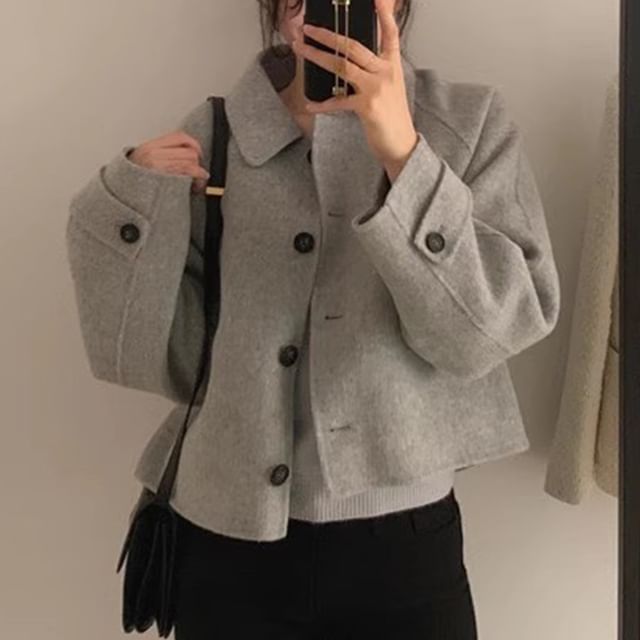 Coris-Plain Button-Up Jacket