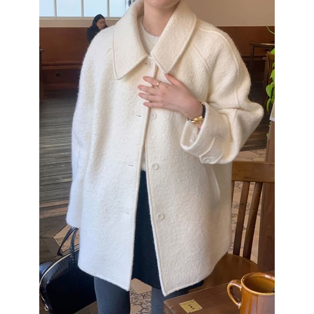 Coris-Plain Long Single-Breasted Coat