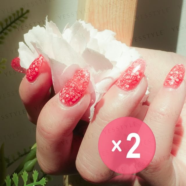 Cosplus-0121 Nail Gel Polish Snowflake Collection 704 Red 2pcs Bundle Set